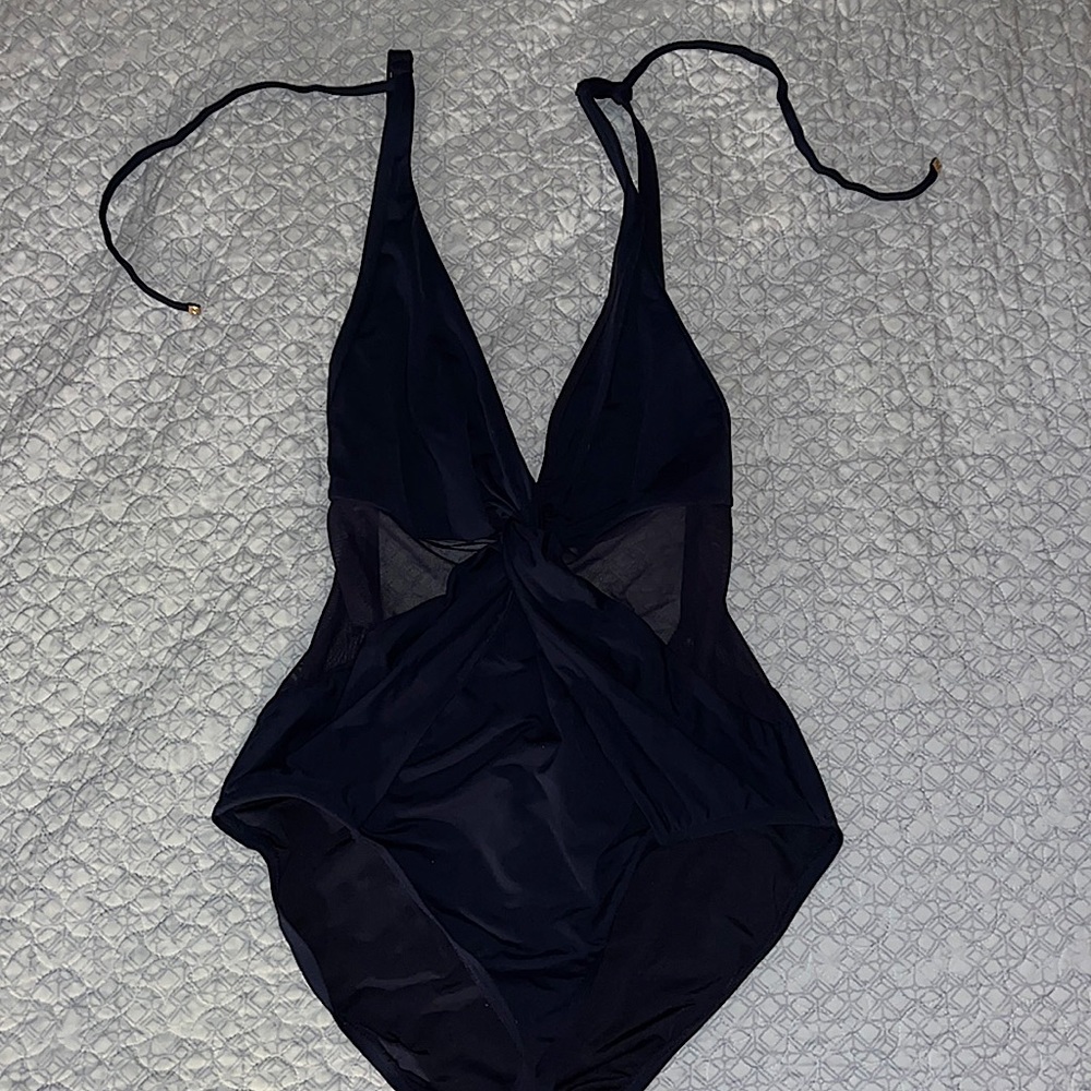 Micheal Micheal Kors Navy Blue bathing Suit one piece, open back size 12